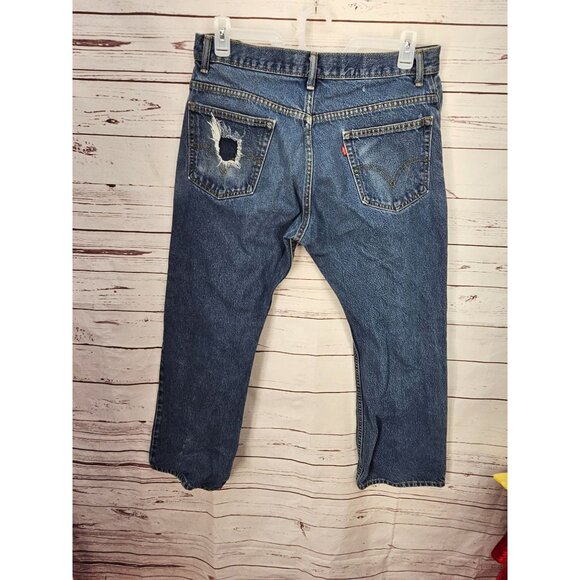 Levi's Bootcut 517s Size 36 x 30 Men's Denim Blue Jeans - Picture 7 of 14